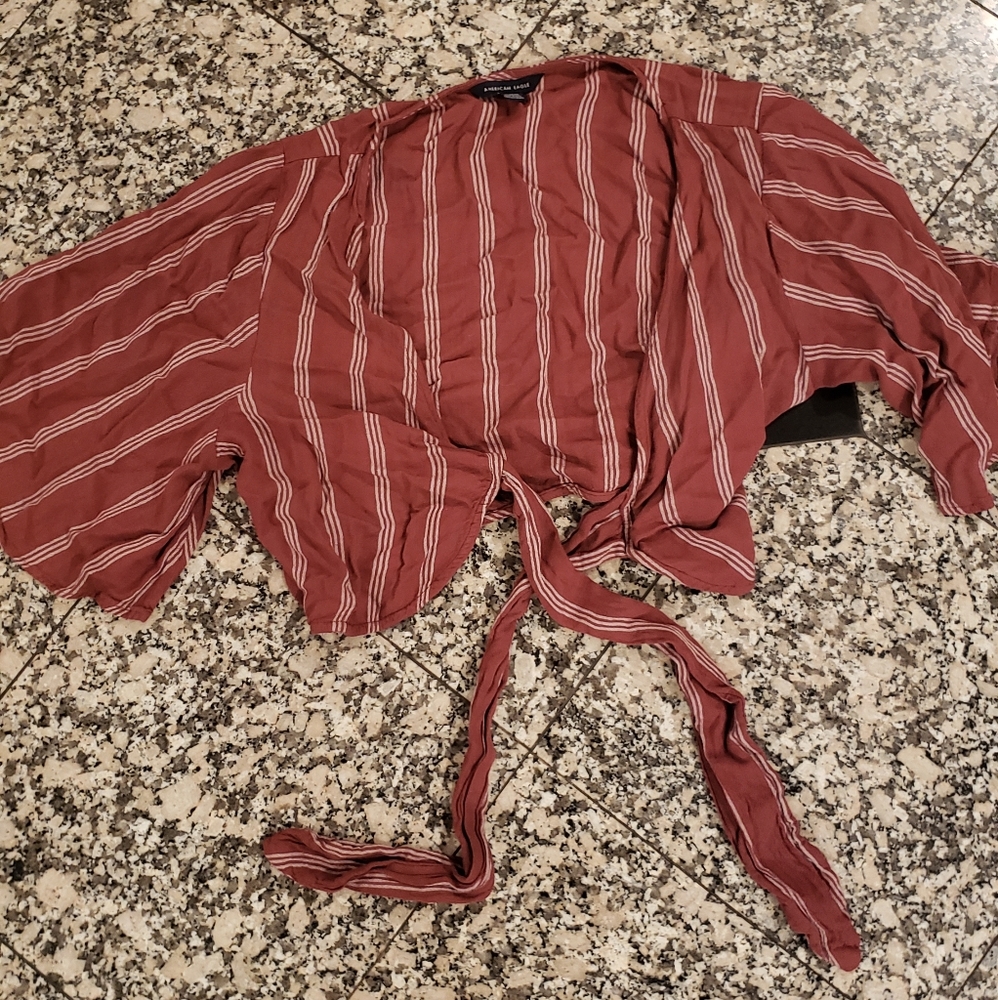 American Eagle crop wrap top size M